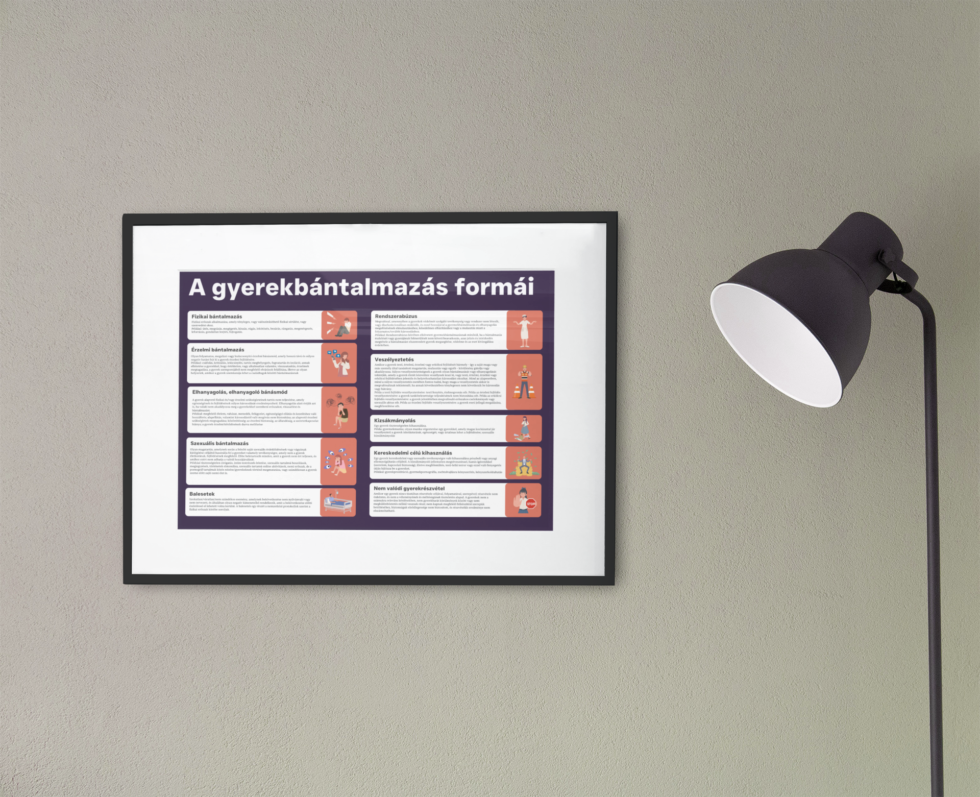 A gyerekbántalmazás leggyakoribb formái - plakát